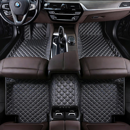 Custom Fit Waterproof Car Floor Mats, Eco-Leather Diamond Stitching, Full Coverage Vehicle Liners