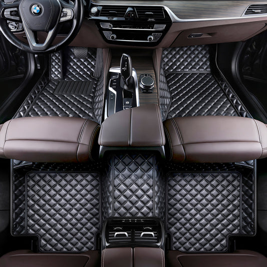 Custom Fit Waterproof Car Floor Mats, Eco-Leather Diamond Stitching, Full Coverage Vehicle Liners
