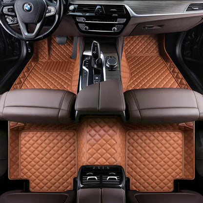 Custom Fit Waterproof Car Floor Mats, Eco-Leather Diamond Stitching, Full Coverage Vehicle Liners