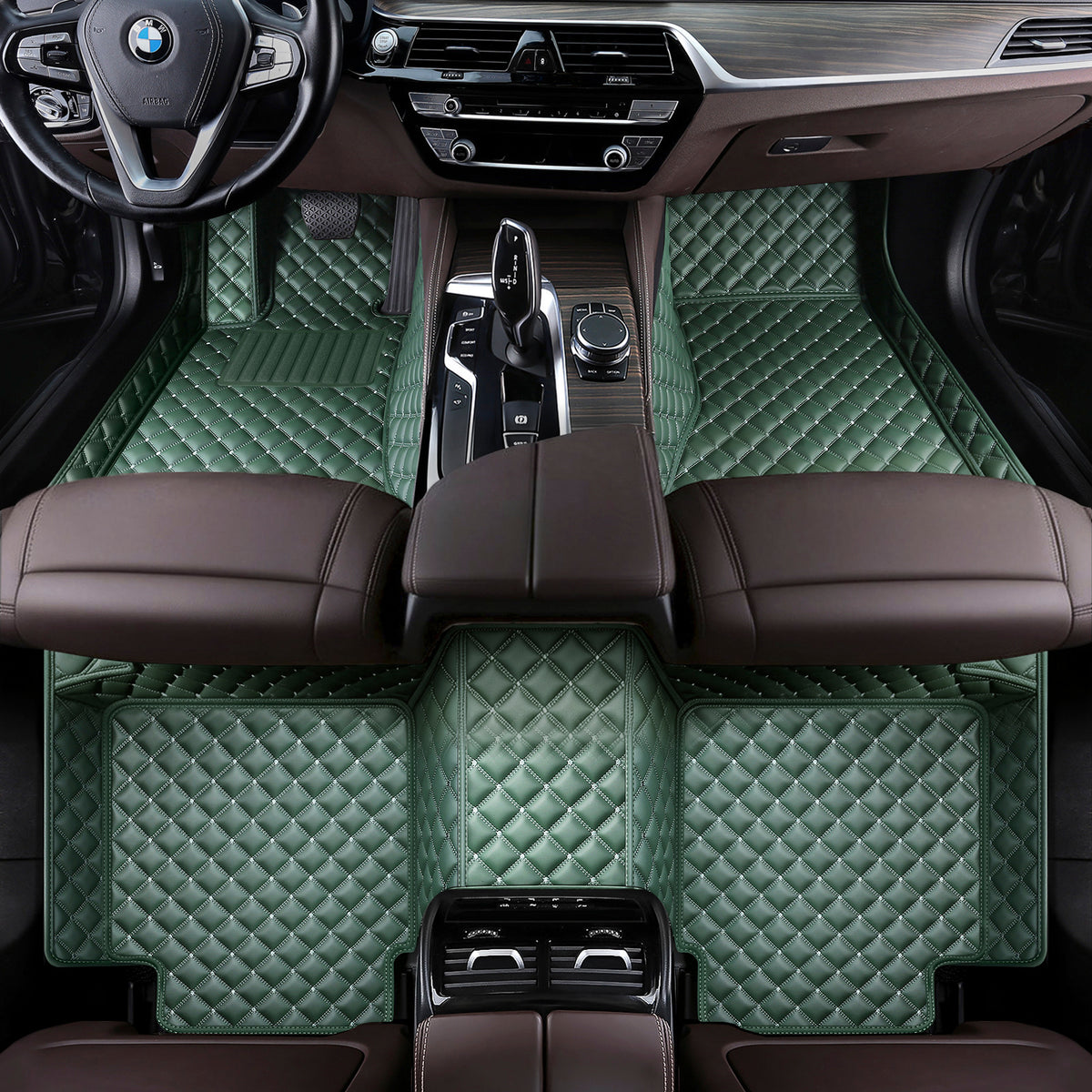 Custom Fit Waterproof Car Floor Mats, Eco-Leather Diamond Stitching, Full Coverage Vehicle Liners